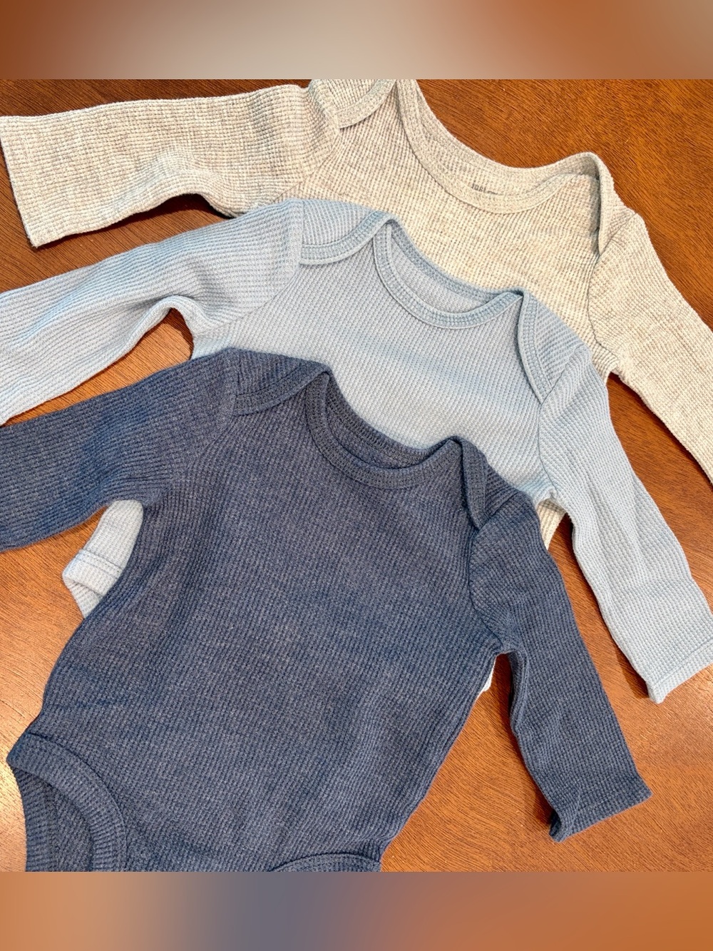 Carter's Long-Sleeve Ribbed One-Piece Set - Navy, Light Blue, Gray
